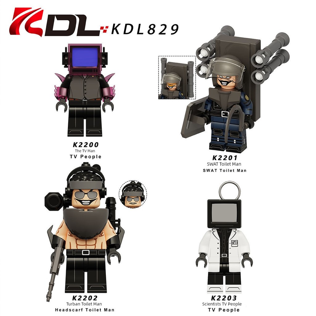 lego skibidi toilet toilet tower defense Tương thích với TV Man SWAT Man Nhà vệ sinh Khăn trùm đầu N