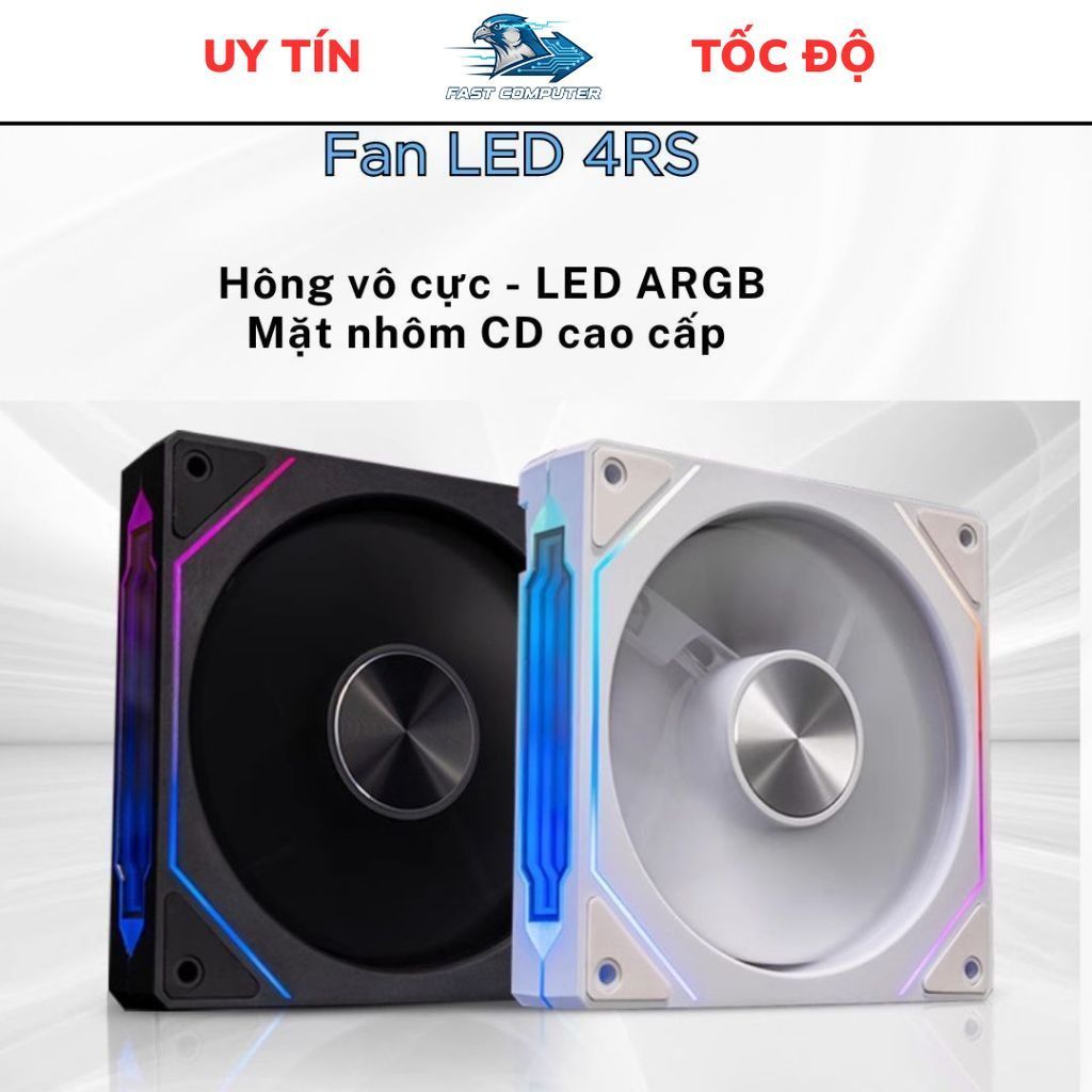 Fan vô cực , Quạt tản nhiệt, 4RS Fan Led ARGB vô cực - Phiên bản gió thổi xuôi và thổi ngược