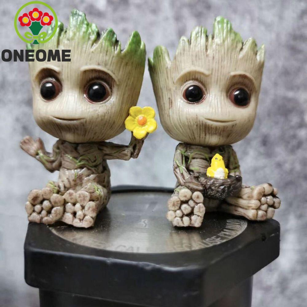 ONEOME Cây Người Groot Mô Hình Ngồi Hình Đồ Chơi Mini Groot Avengers Marvel 6CM Mô Hình Búp Bê