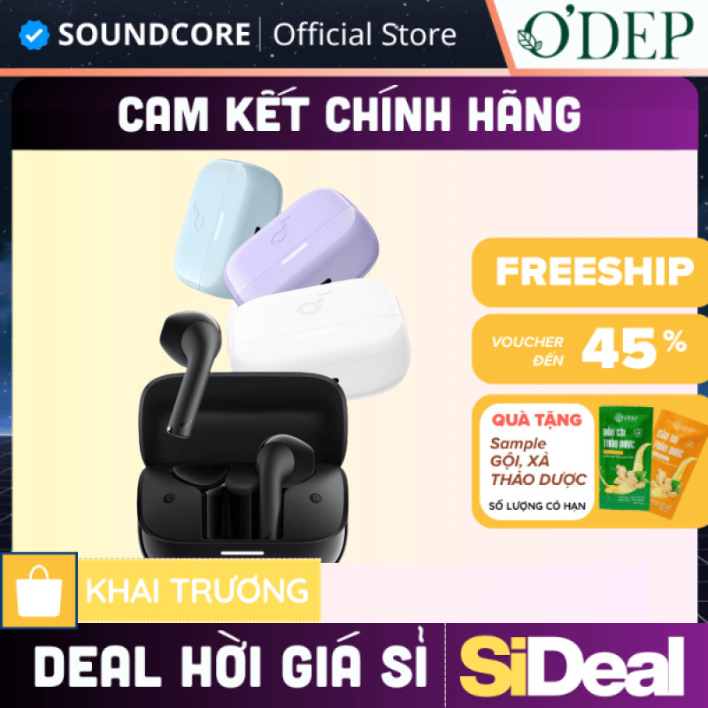 Tai nghe bluetooth Soundcore K20i gọn nhẹ, pin 36 giờ chống nước IPX5 A3994 - SIDEAL SIA