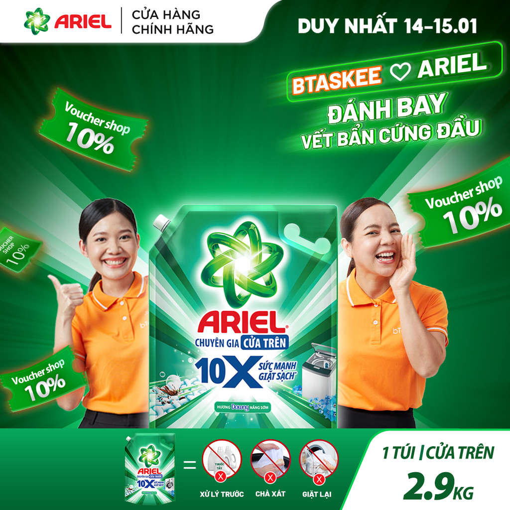 [Ariel x Btaskee] Nước Giặt Cửa Trên ARIEL 10X Giặt Nhanh 2.9KG