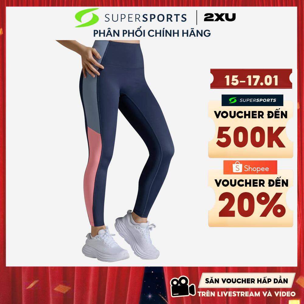 Quần Dài Bó Cơ Nữ 2Xu Form Spliced Hi-Rise Compression - Xanh Navy - WA7201b-MDN/PKG ADS20-RM