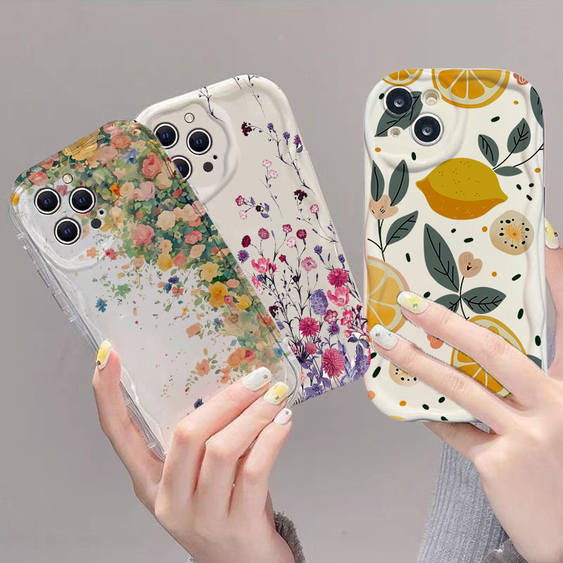 Ốp Hoa Chanh Mùa Hè Cho Iphone 16e 16 Pro Max 15 14 13 12 Pro Max 15 16 Plus 15 + 16 + 14 + 14Plus 1