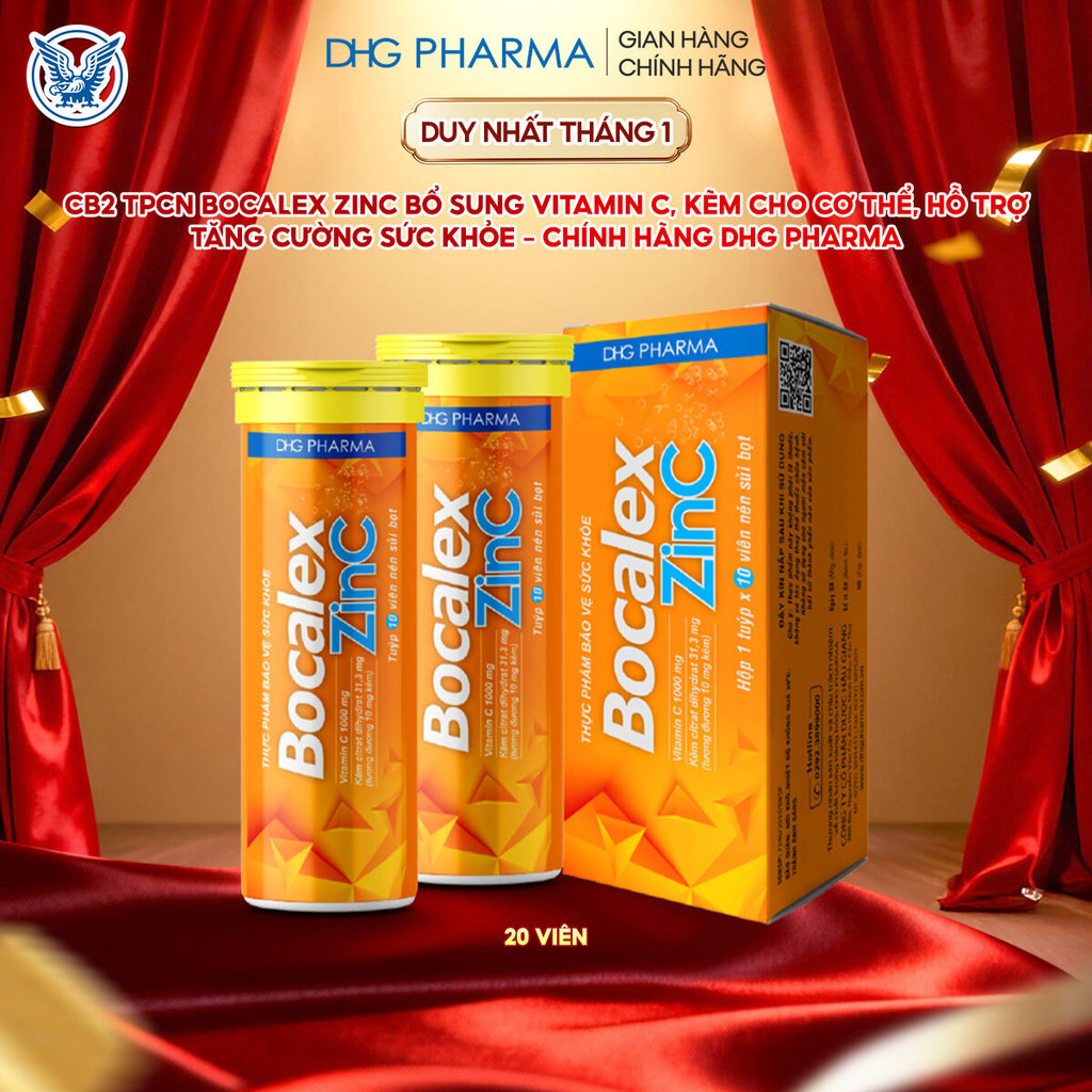 Combo 2 TPCN Bocalex ZinC bổ sung vitamin C, kẽm cho cơ thể, hỗ trợ tăng cường sức khỏe- Chính hãng 