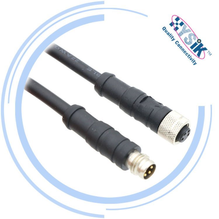 Đầu thẳng hàng không M8 2 lõi 3 lõi 4 lõi 5 lõi 6 lõi 8 lõi có dây chống nước Đầu nối tròn IP67 AOQY