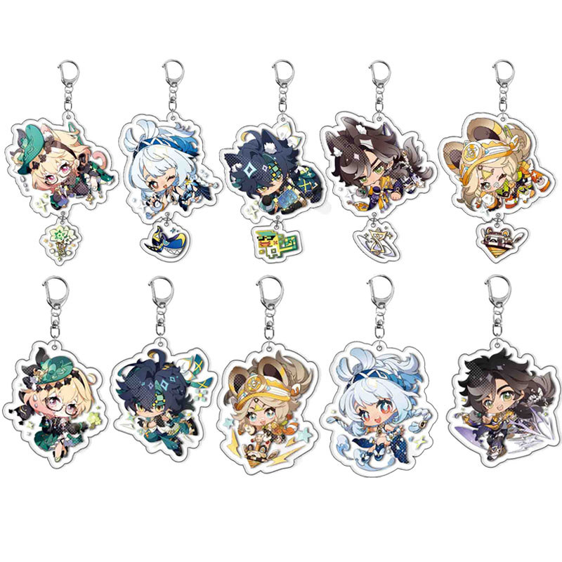 Genshin Impact Project Anime Keychain And Pendant For Role Wriothesley Kachina Emilie Kinich Mualani