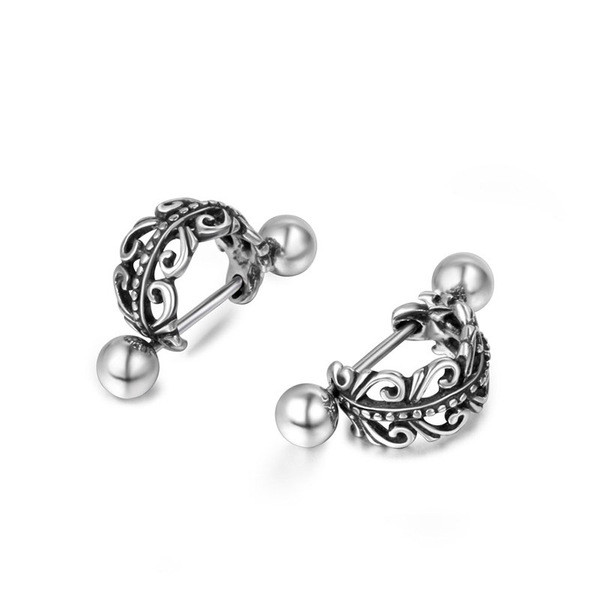 silver earrings Titan earrings are stainless Bông tai đôi cổ điển, style Hàn Quốc, phù hợp cho sinh 