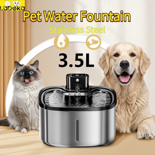Labeka Máy phân phối nước cho mèo cưng không dây Thép không gỉ 3.5L có cảm biến và bộ lọc thông minh Thích hợp cho mèo và chó
