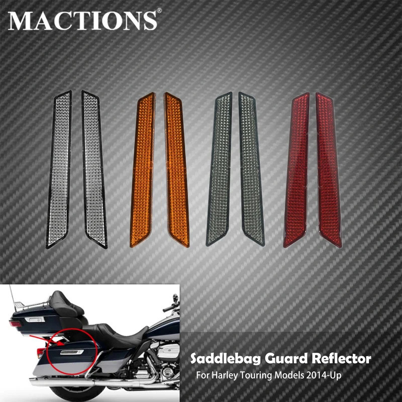 MA 2xMotorcycle Saddlebag Guard Reflector ❈Harley Touring Street Glide Road King Electra Tri Glide C