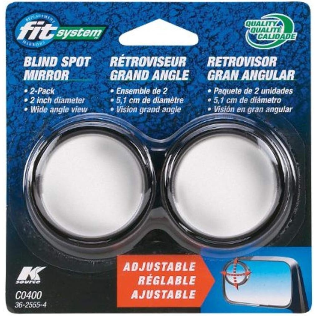Fit System C0400 Driver Passenger Side Stick-On Gương điểm mù có thể điều chỉnh – Gói 2 (Bao bì có t