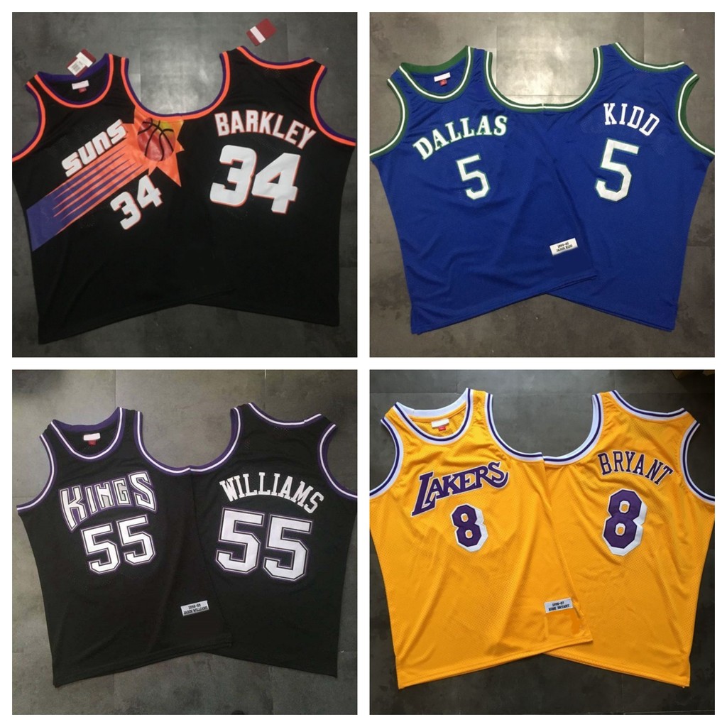 Áo bóng rổ thêu dày đặc Iverson Kobe Rodman Retro Jersey