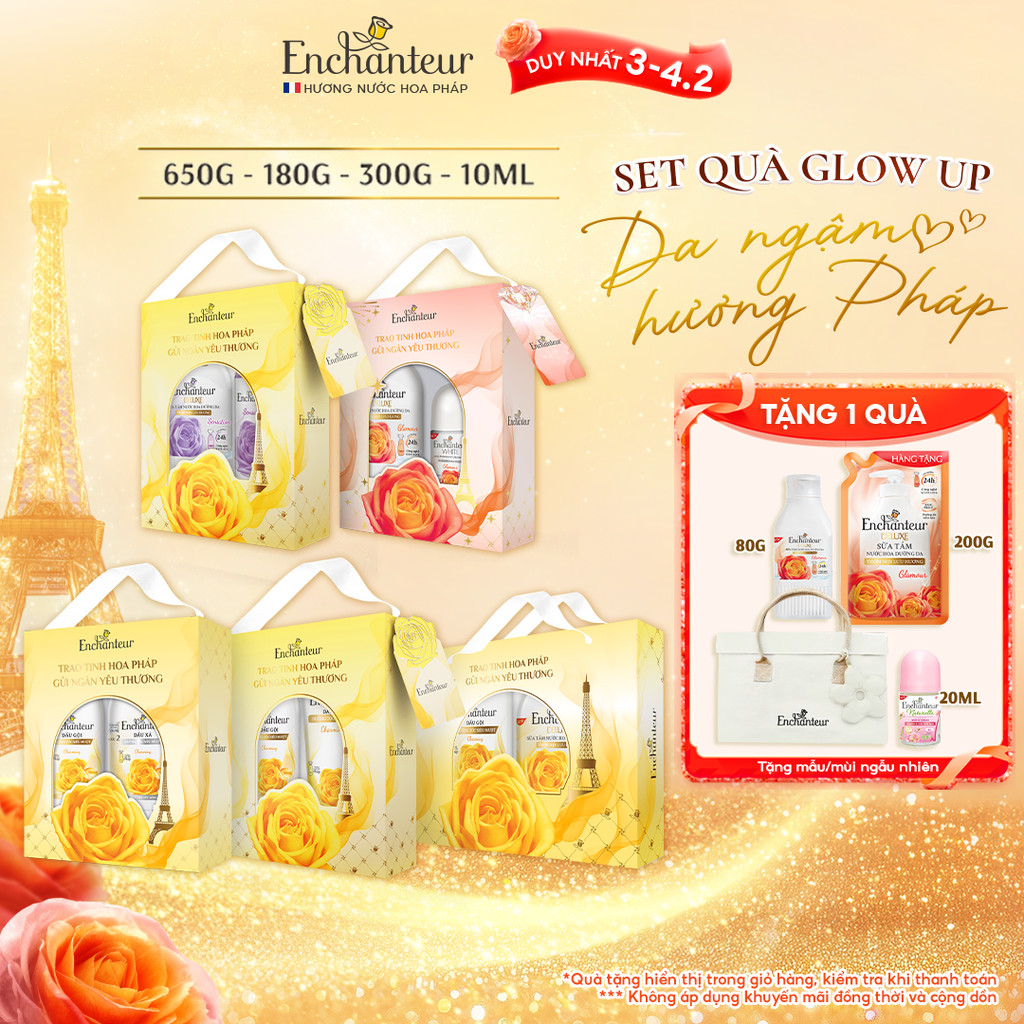 [GIAO HỎA TỐC] Hộp Quà Tặng Cao Cấp 2026 Enchanteur Deluxe Hương Nước Hoa Pháp Sang Trọng