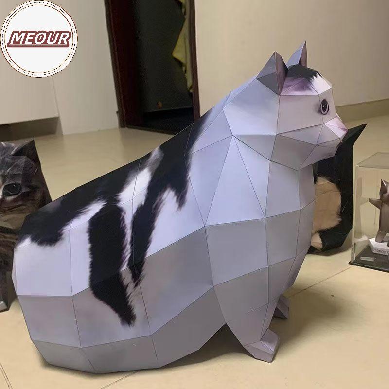 Meour 1 Fun Stereo Origami Animal Poster Oiiao Cat Huh Cat Maxwell Cat Handmade DIY Paper Model Chil