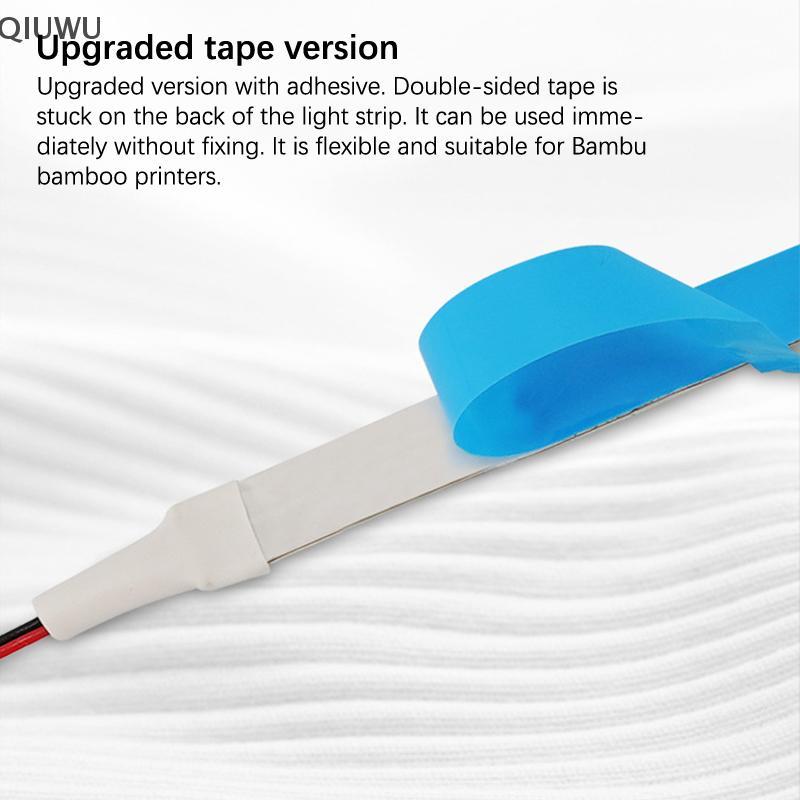 QIUWU Cho Bambu Lab Light P1p P1s X1C Bộ đèn LED dải đèn LED 5V 150cm IP44 Đèn chiếu sáng siêu sáng 