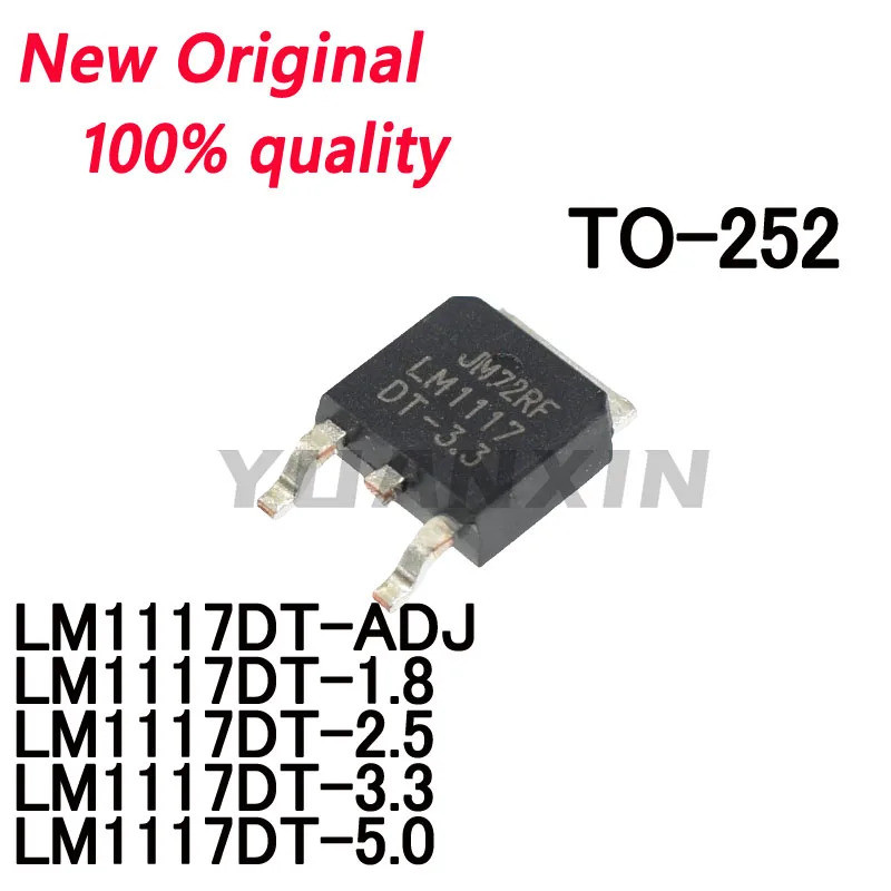 5 Chiếc LM1117 LM1117DT LM1117DT-ADJ LM1117DT-1.8 LM1117DT-2.5 LM1117DT-3.3 LM1117DT-5.0 TO-252 Hiệu