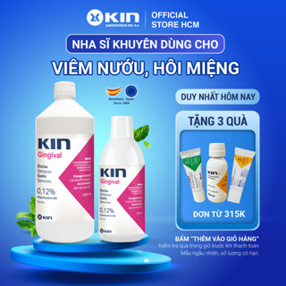 Nước Súc Miệng KIN Gingival Cho Hôi Miệng, Viêm Nướu Lợi, Chảy Máu Chân Răng, Không Cồn, 250ml/1000ml