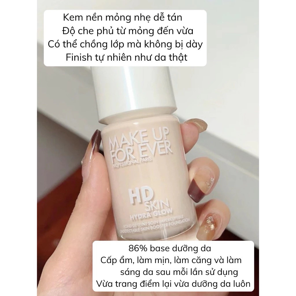 [ MINI 5ML ] Kem nền căng bóng Make Up For Ever HD Skin Hydra Glow