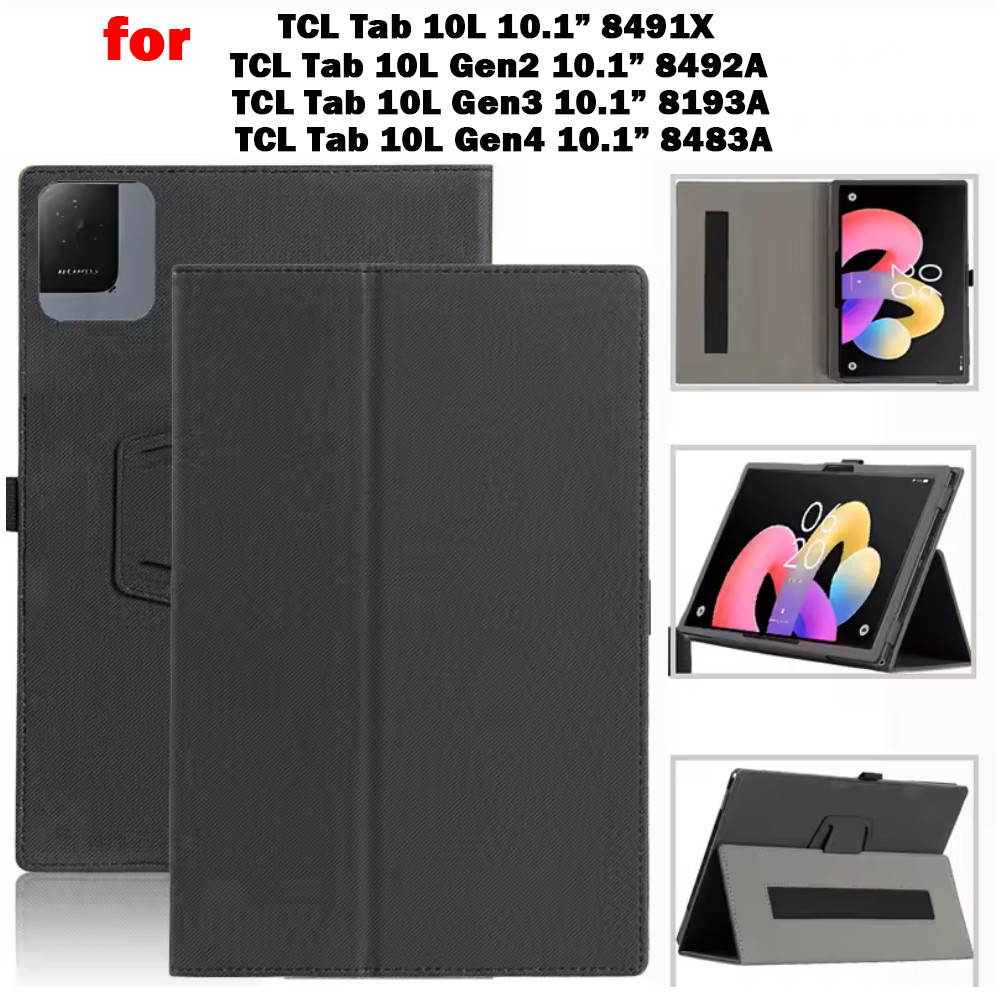 Bao Da PU Lật Cho Funda TCL Tab 10L Gen 4 3 2 8483A 8193A 8492A 8491X 10.1 "Máy Tính Bảng PC Dây Đeo