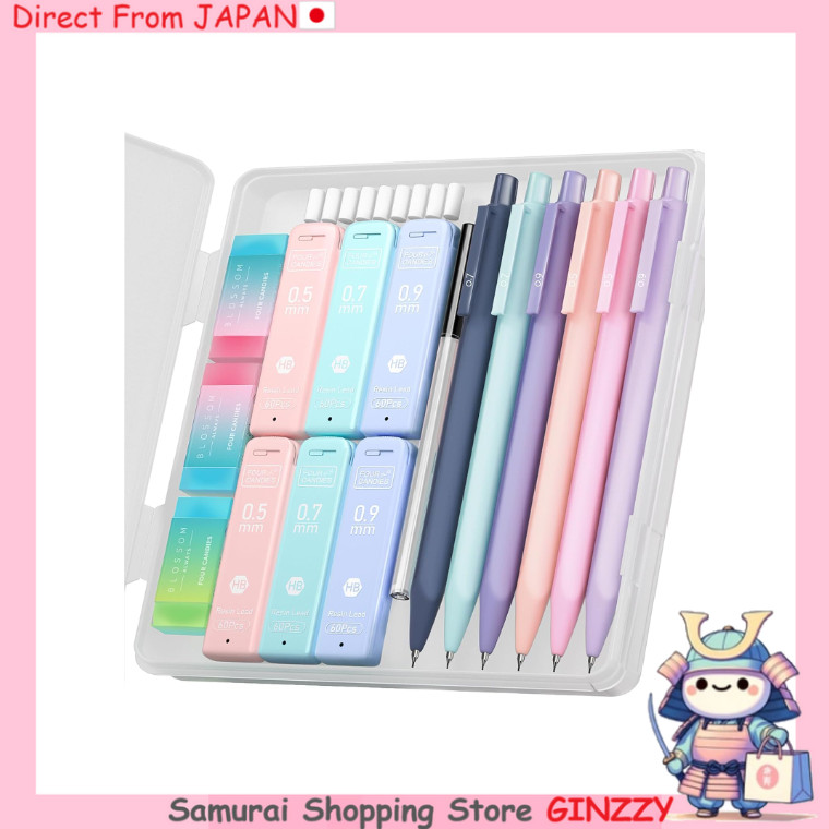 Bộ Bút Chì Cơ Khí Four Candies 6 chiếc 0.5mm & 0.7mm & 0.9mm Nhật Bản Văn phòng phẩm