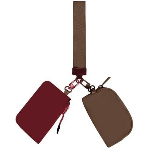 Ví cầm tay mini Dual Pouch Ví cầm tay, Ví đựng tiền xu mini có khóa kéo dành cho nữ, Ví đựng tiền xu