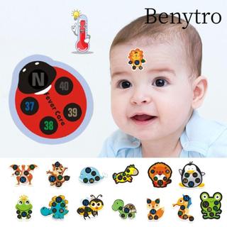 Benytro Dải nhiệt kế trẻ em BENTTRO, Nhãn dán chỉ báo sốt cơ thể hoạt hình, Dải đầu trán dễ thương Chăm sóc trẻ em Màn hình nhiệt độ trán An toàn cho trẻ em