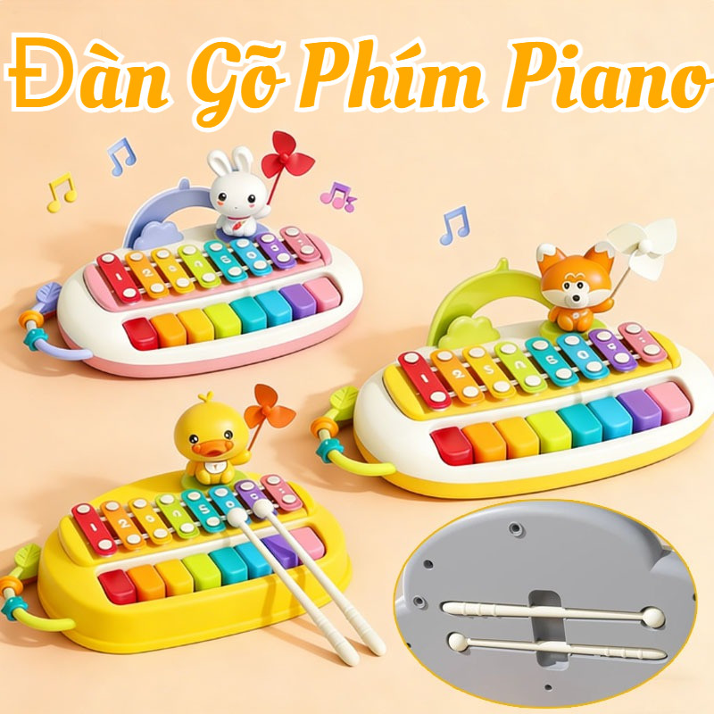 Đàn đồ Chơi Kết Hợp Gõ Phím Piano,Chống Va đập Và Chống Trầy Xước,Đi Kèm Với Gậy Gõ,Đồ Chơi Giáo Dục