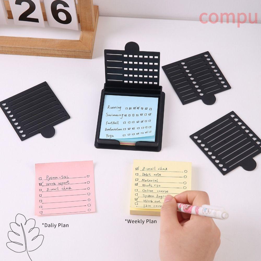 COMPU Sticky Note Holder Set, Note Box Sticky Note Storage Tools Sticky Note Stencil, Sticky Note Or
