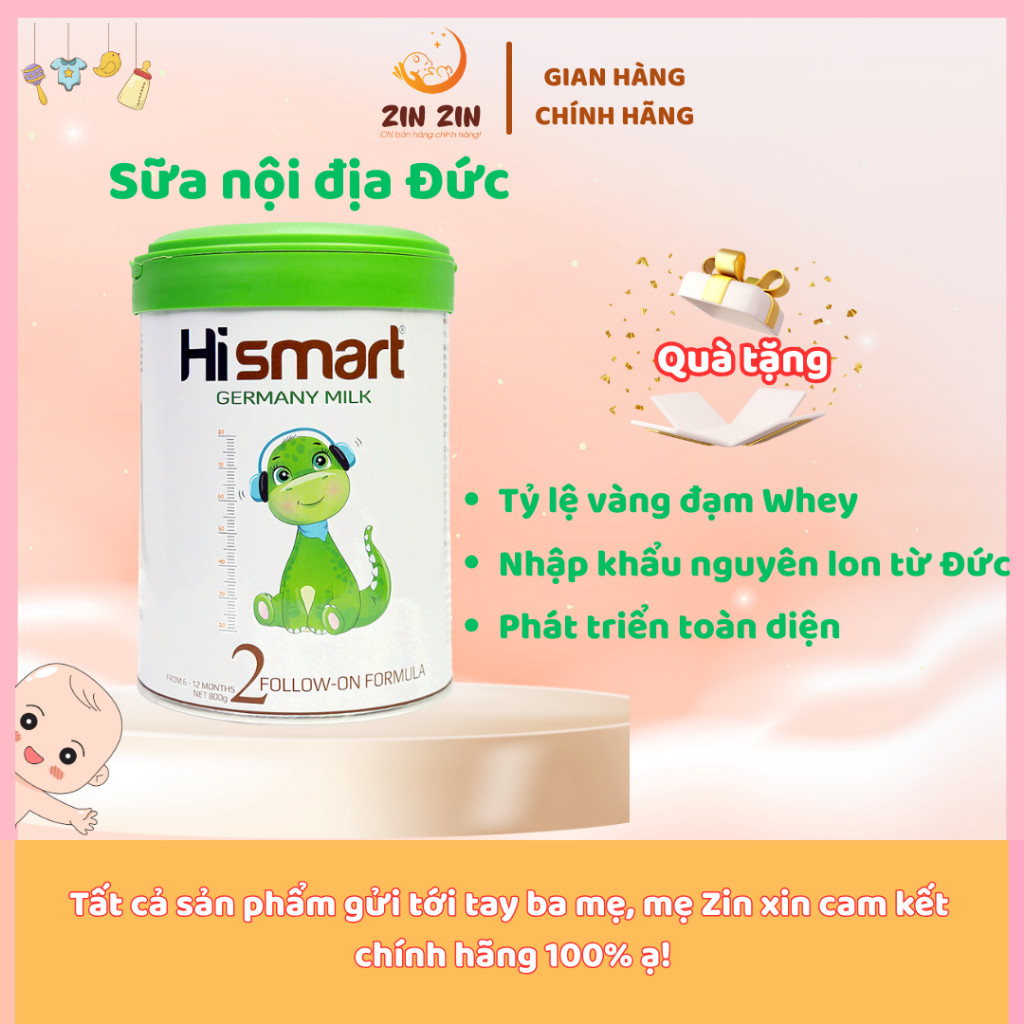Sữa bột Hismart GerMany Milk Số 1,2,3,4 (800g)-Giúp bé Phát triển trí não,Chiều cao,Tăng cân Nhập kh
