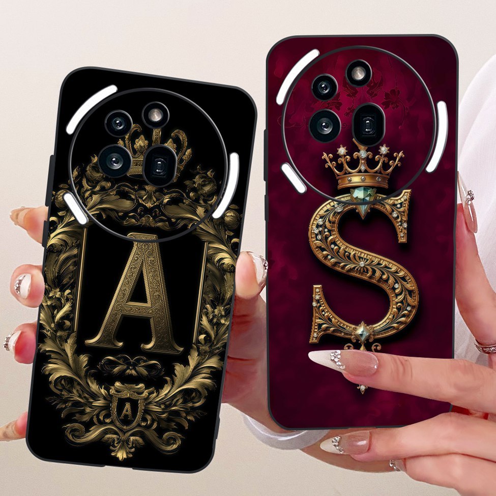 Nothing Phone (3a) Pro A059P Cover Nothing Phone 3a Pro Case Silicone Luxury Crown A-Z Letters 2D Fl