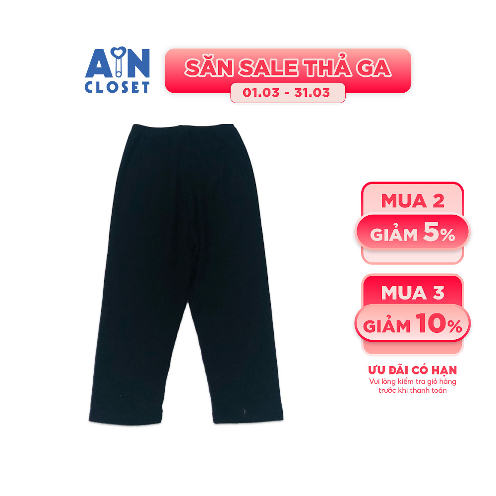 Quần Legging dài bé gái Đen trơn thun cotton - AICDBGENLKKV - AIN Closet