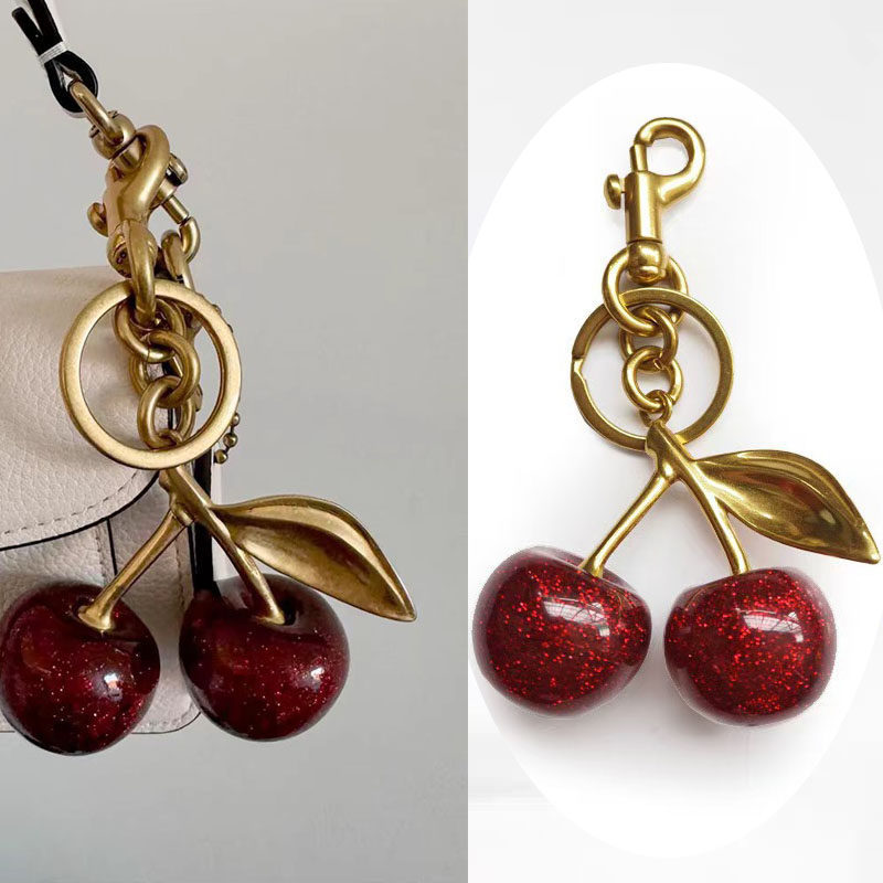 Thích hợp cho Coach Cherry Túi Mặt dây chuyền Cherries Móc khóa Túi xách nữ sáng tạo Trang trí xe hơ