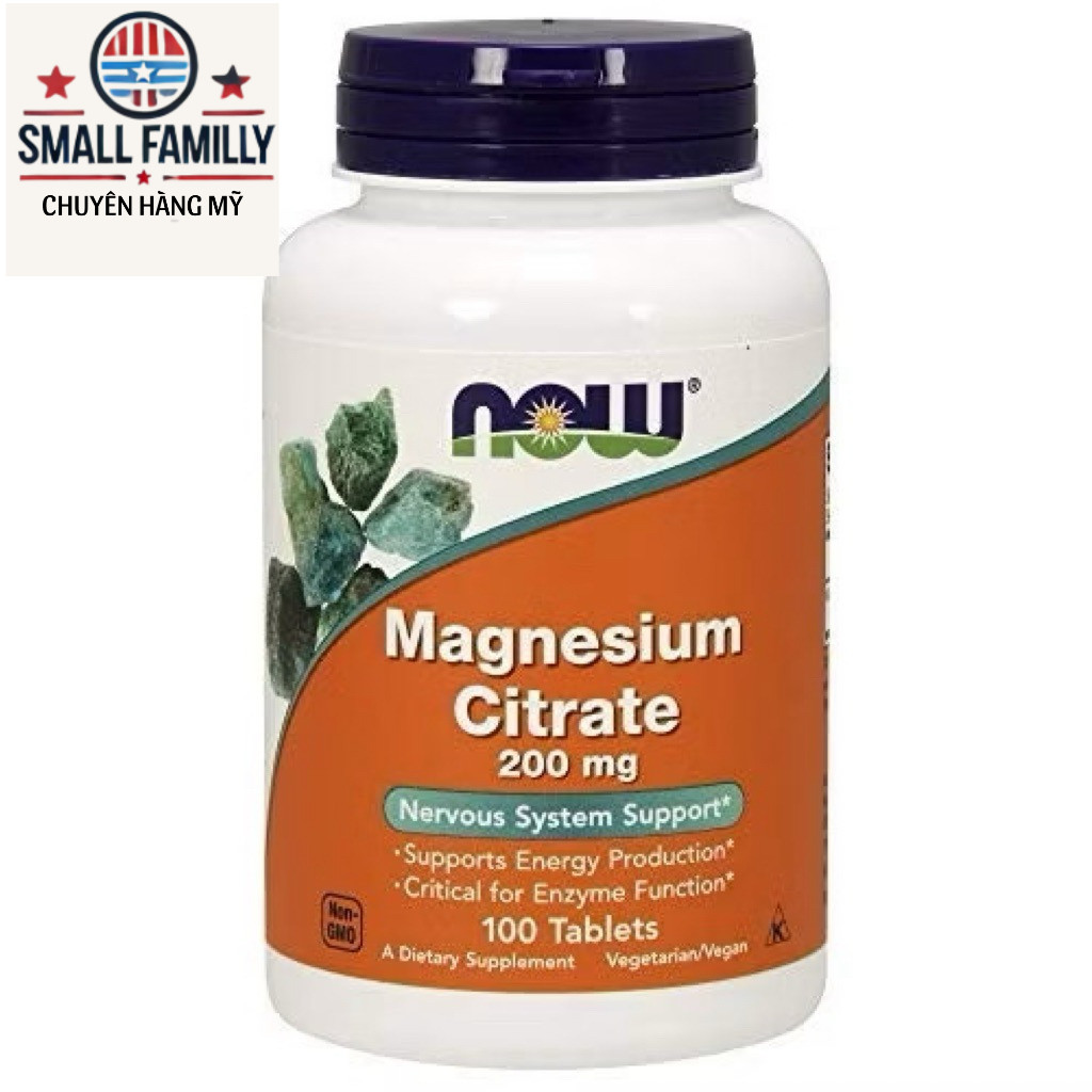 Viên uống NOW Magnesium (magie) Citrate – Hỗ trợ thần kinh, cơ bắp & giấc ngủ