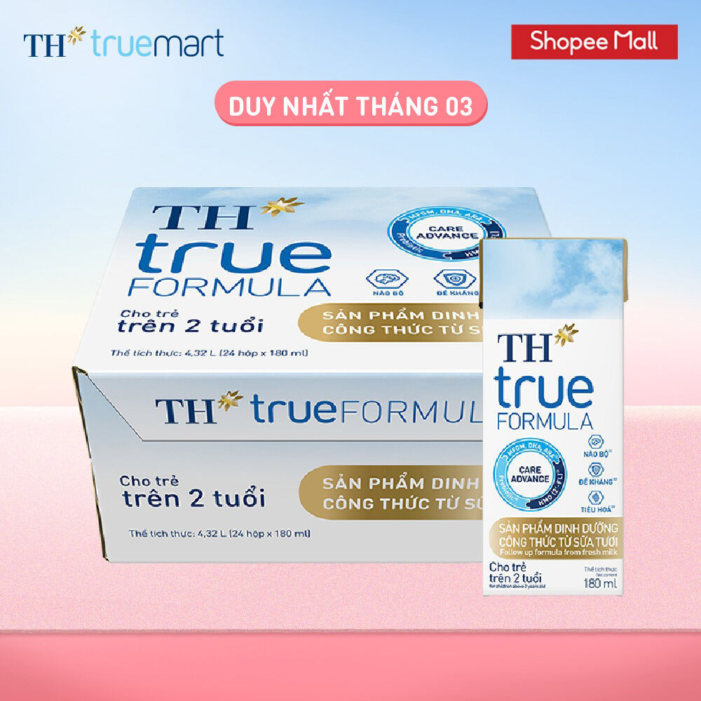 Thùng Sản phẩm Dinh Dưỡng Công Thức TH true FORMULA milk 180ml Dành Cho Trẻ Trên 2 Tuổi (24 Hộp)