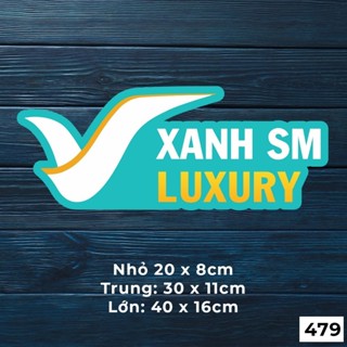 Mẫu tem decal dán xe XANH SM dán cho xe ô t, chất liệu decal chống nước - Mã 479