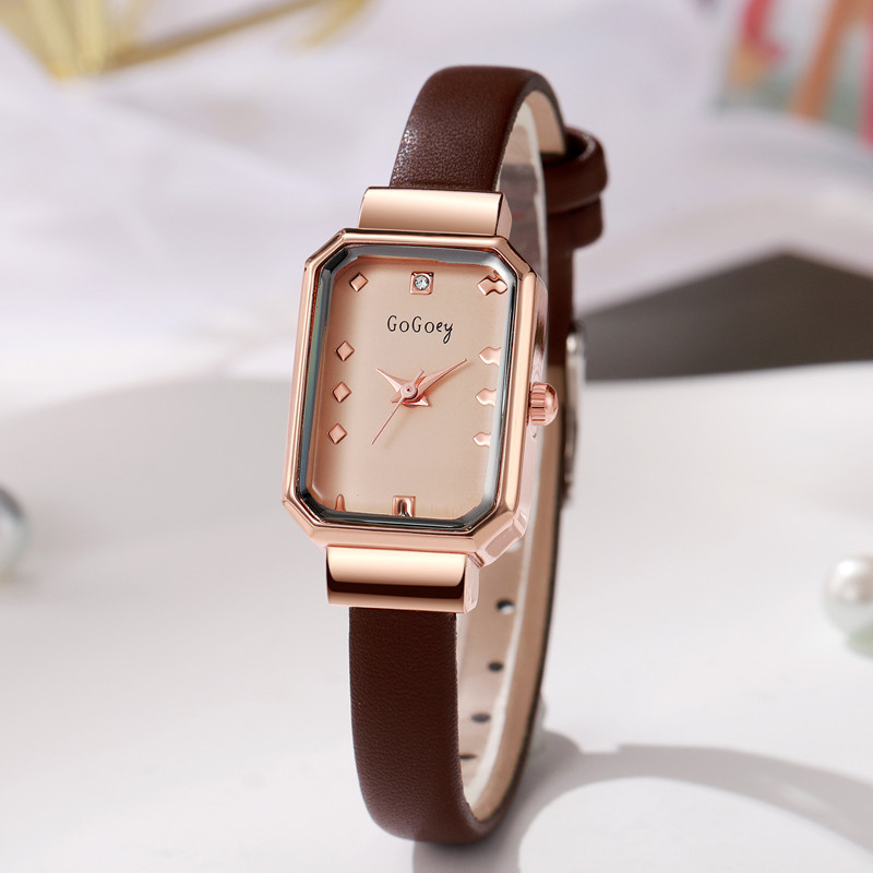 Đồng hồ nữ hình chữ nhật Niche Phong cách nữ Sinh viên Đảng Thắt lưng mỏng Thời trang Đơn giản Cao Cấp 3.10 B