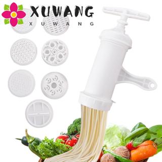 Máy làm mì ống AQUATECH, Máy ép mì bằng nhựa thủ công, Màu trắng gia đình với 7 khuôn in khác nhau Dụng cụ Spaghetti Nhà bếp Newbie