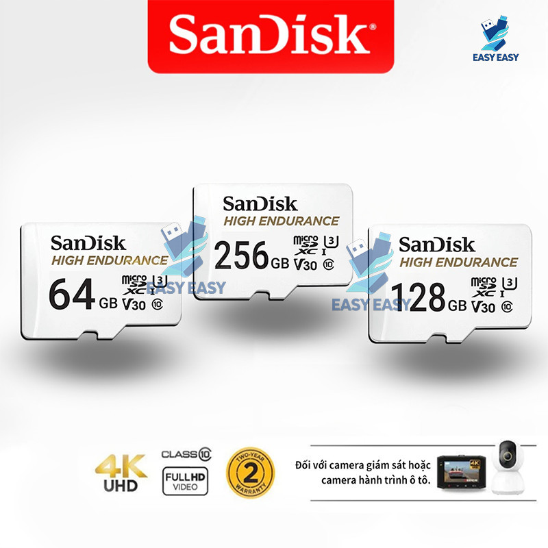 Thẻ nhớ SanDisk High Endurance microSDX-32GB / 64GB / 128GB / 256GB / 512GB / 1TB 100MB/s Bảo hành 2