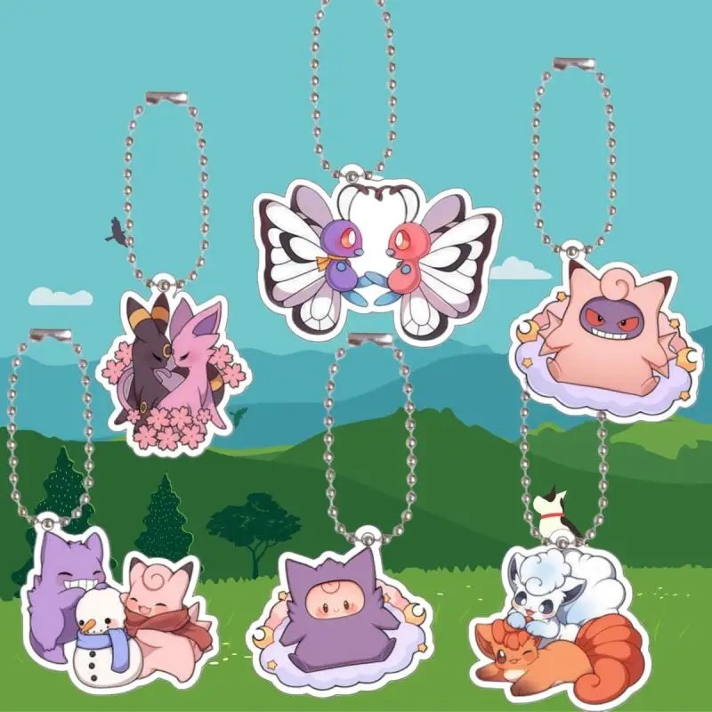 Móc khóa Pokemon Anime Acrylic Mica Trong Suốt Nhân Vật Gengar Umbreon Espeon Clefable Vulpix Dễ Thư