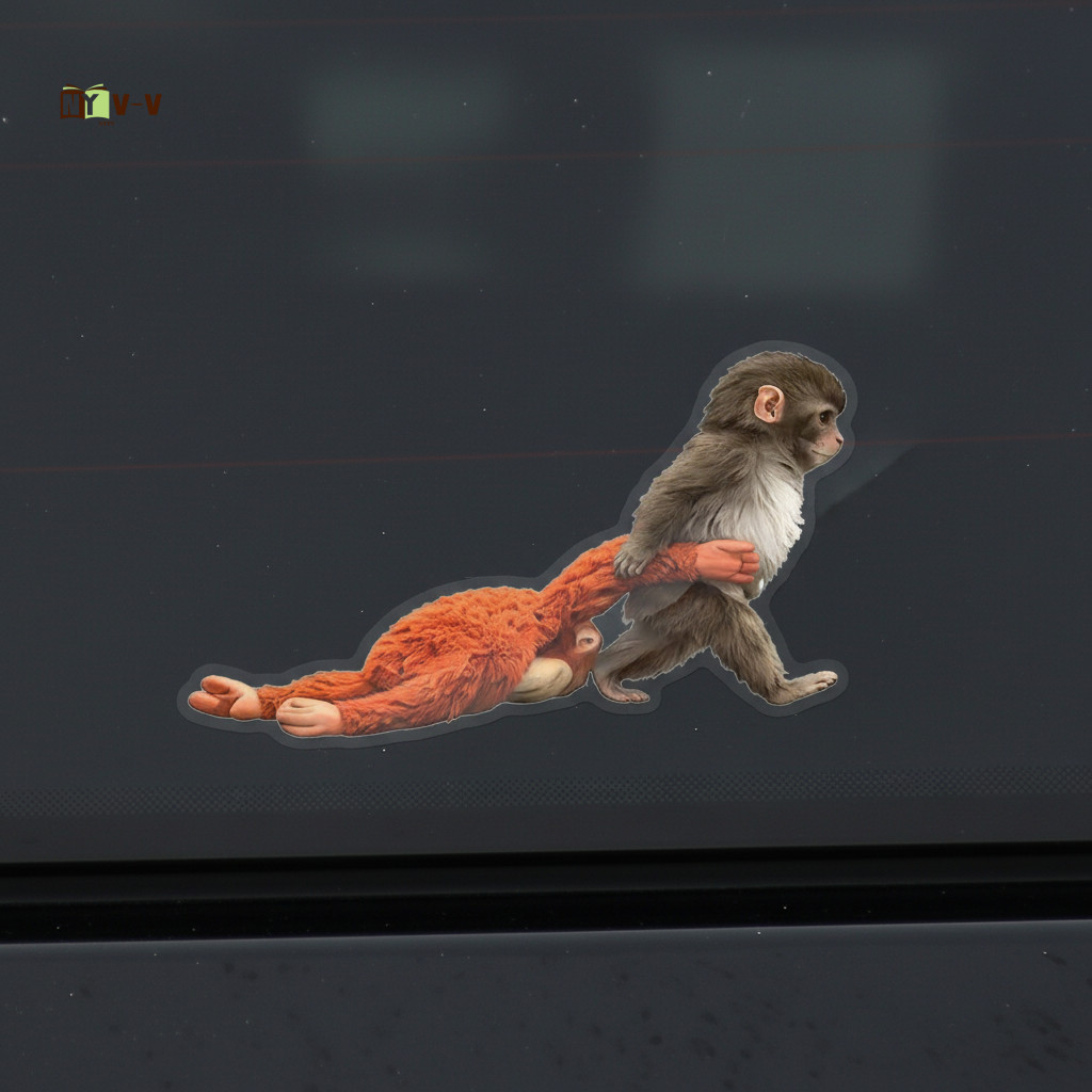 Monkey Boxing Xe Ô Tô Dán Cửa Sổ PVC Chống Thấm Nước Chống Nắng Decal Trang Trí Cho Tự Động Nhà Quà 