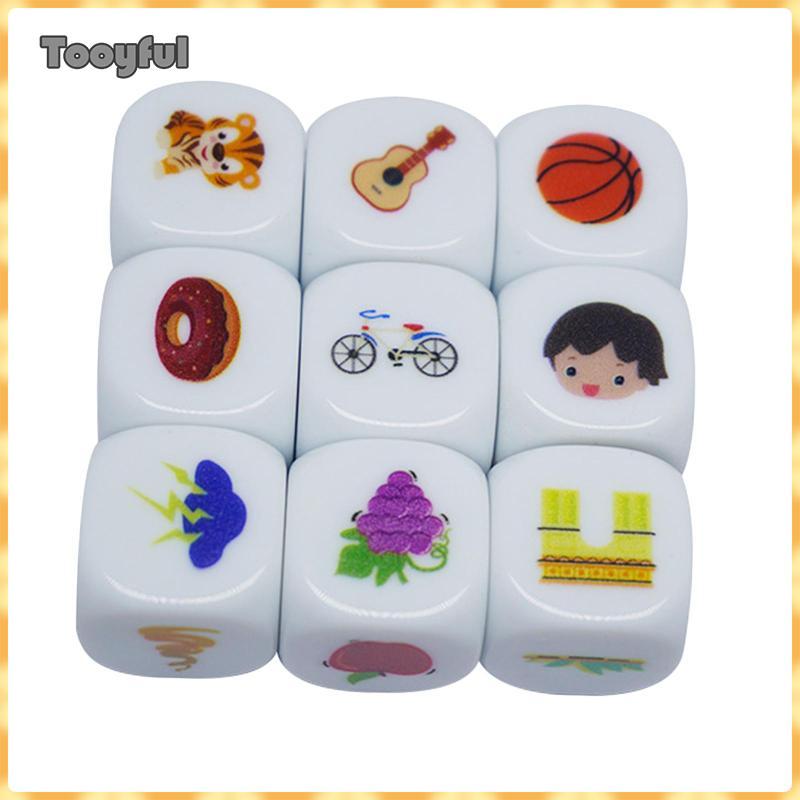 Tooyful 9 chiếc Acrylic Story Cubes Bộ đồ chơi giáo dục kể chuyện cho bé 6-9 tuổi