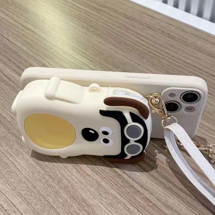Shop Dog Coin Purse iPhone15 Vỏ điện thoại 14promax / 13pro Dây đeo chéo 12 / 11pm Mềm xr / 8p3.16