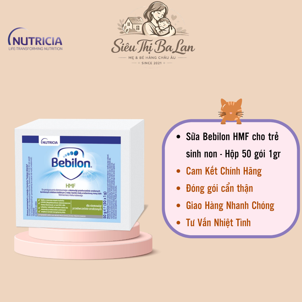 Sữa Bebilon HMF dành cho bé sinh non hộp 50 gói 1gr (Human Milk Fortifier) Chính Hãng