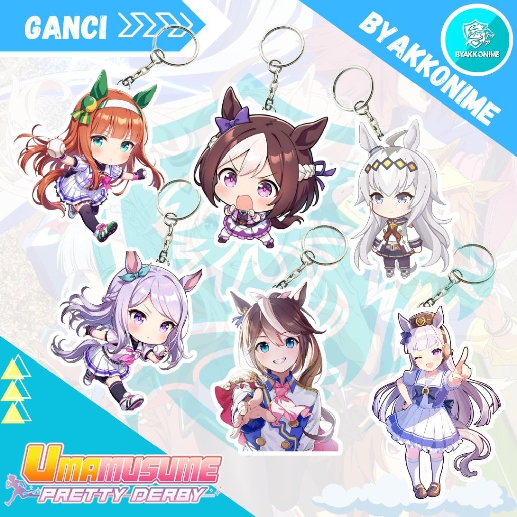Keychain Acrylic Anime Uma Musume - Mejiro McQueen, Silence Suzuka, Special Week, Tokai Teio, Oguri 