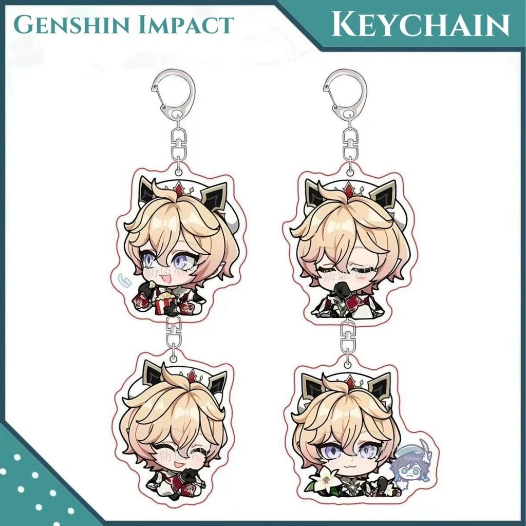 Móc khóa Genshin Impact Dahlia mica acrylic trong suốt mô hình chibi phụ kiện anime trang trí treo b