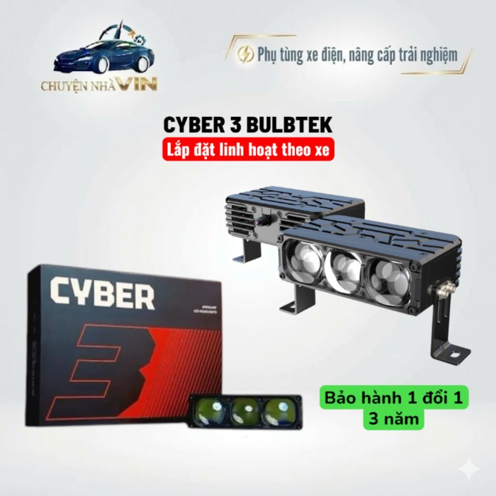 Đèn trợ sáng CYBER 3 với nhiệt độ màu 3000k/5000k, bảo hành 3 năm, chống nước IP68 (BULBTEK )