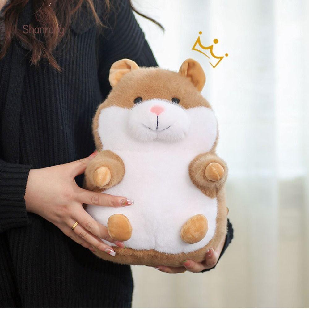 SHANRONG Hamster Đồ chơi sang trọng, Gối nhồi bông hình chuột động vật giống như thật, Bộ sưu tập mề