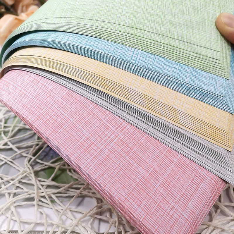 Giấy bìa kết cấu vải mịn phẳng a4 A3 + + Giấy dán đánh dấu 180g Giấy in họa tiết da bìa cứng a3
