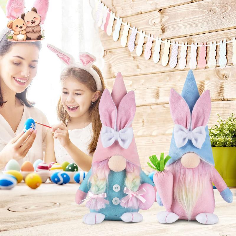 Đồ trang trí Gnomes Phục sinh Nhà 13 inch Gnomes Sang trọng Bunny Hold