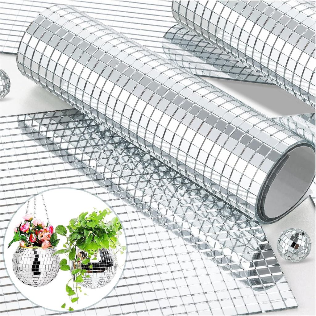 5400 chiếc Gạch khảm gương, Gạch vũ trường tự dính 5 x 5mm, Gạch vũ trường gương vuông, Nhãn dán bón