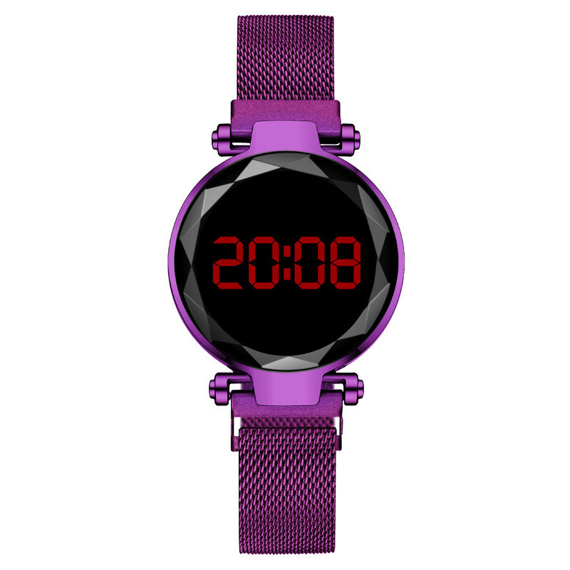 Thời Trang LED Màn Hình Cảm Ứng Đồng Hồ Điện Tử Đồng Hồ Nữ Đồng Hồ Nữ Sắt Từ Tính Người Lười 3.21 C